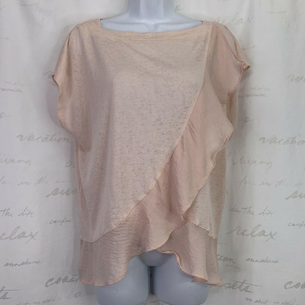 Morgan City Top Pink Ruffle Square Neck Sleeveless